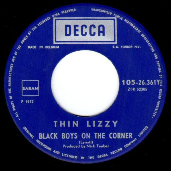Thin Lizzy -Whisky In The Jar / Black Boys On The Corner