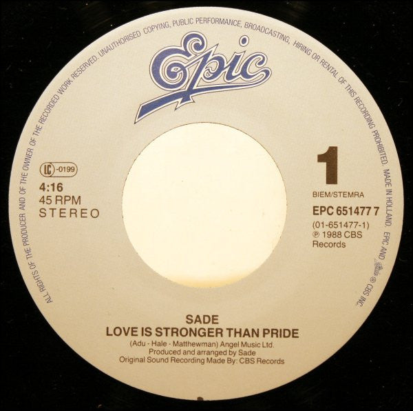 Sade -Love Is Stronger Than Pride