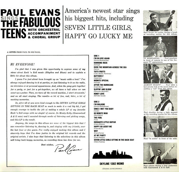Paul Evans -Paul Evans Sings The Fabulous Teens
