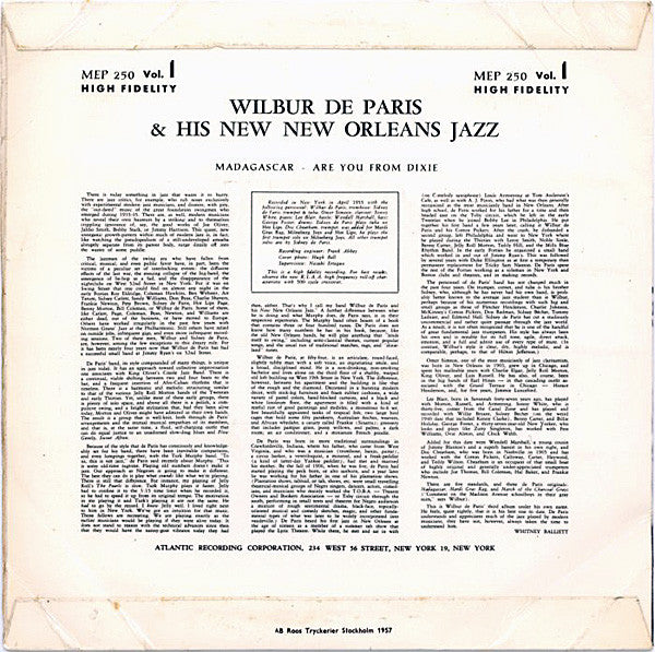 Wilbur De Paris And His New New Orleans Jazz - Wilbur De Paris And His New New Orleans Jazz (Vol. 1)