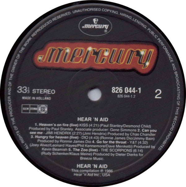 Hear 'n Aid* -Hear 'n Aid (An All-Star Album For Famine Relief)