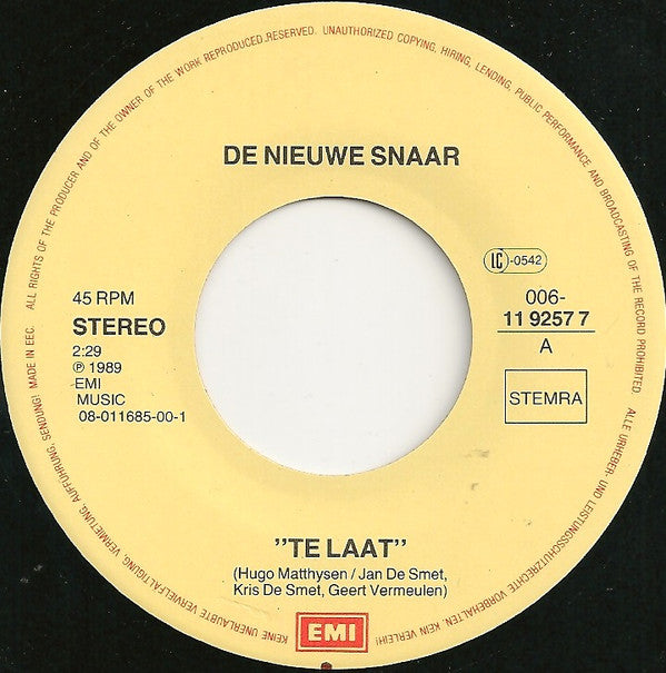 De Nieuwe Snaar -Te Laat