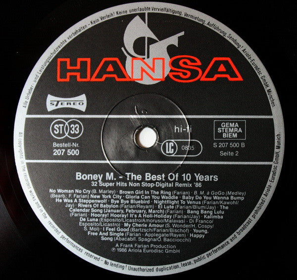 Boney M. -The Best Of 10 Years
