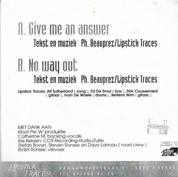 Lipstick Traces (2) -Give Me An Answer