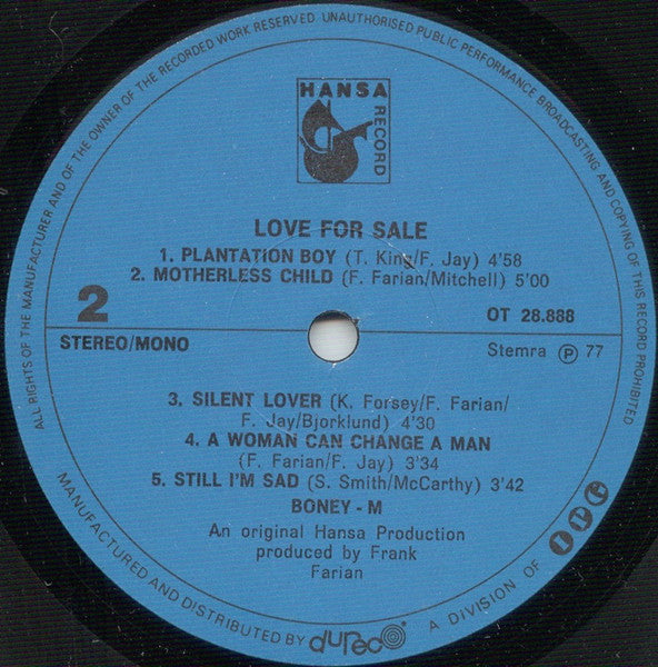 Boney M. - Love For Sale