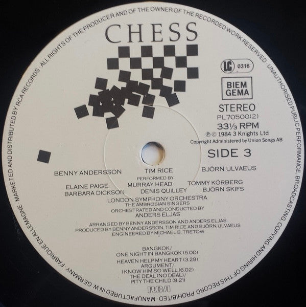 Benny Andersson, Tim Rice, Björn Ulvaeus -Chess