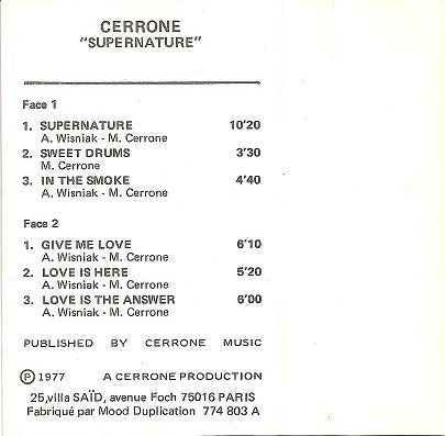 Cerrone - Cerrone 3 - Supernature