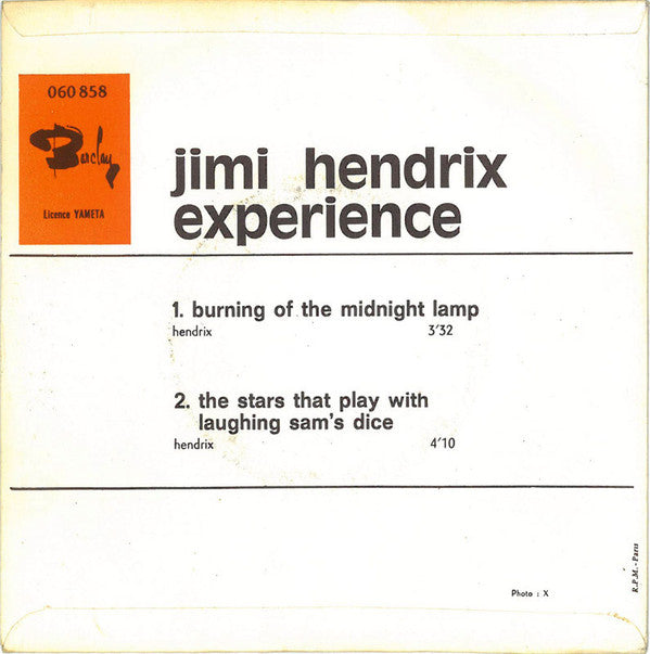 Jimi Hendrix Experience* -Burning Of The Midnight Lamp