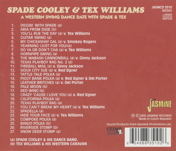 Spade Cooley &amp; Tex Williams - A Western Swing Dance Date With Spade &amp; Tex