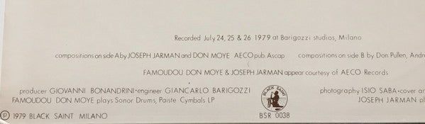 Don Pullen, Joseph Jarman, Don Moye* - The Magic Triangle