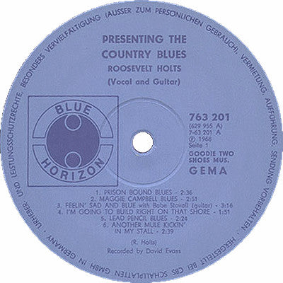 Roosevelt Holts -Presenting The Country Blues