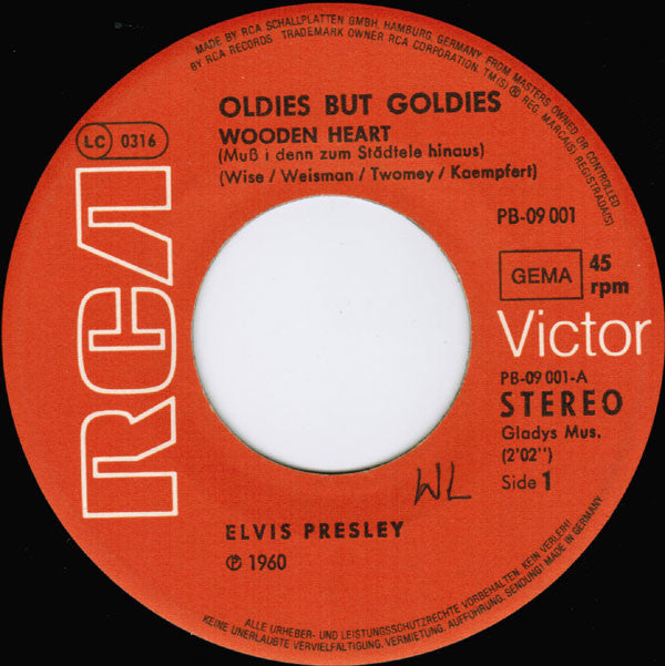 Elvis Presley -Wooden Heart / Kiss Me Quick