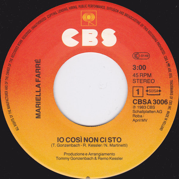 Mariella Farré -Io Così Non Ci Sto