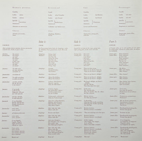 Carl Orff, Rundfunkchor* Und Rundfunk-Sinfonie-Orchester Leipzig, Herbert Kegel - Catulli Carmina