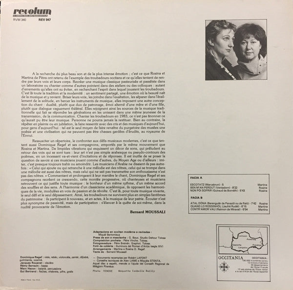 Rosina De Peira E Martina -Trobadors - Contr'amor