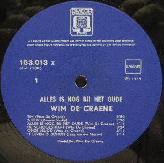 Wim De Craene -Alles Is Nog Bij Het Oude