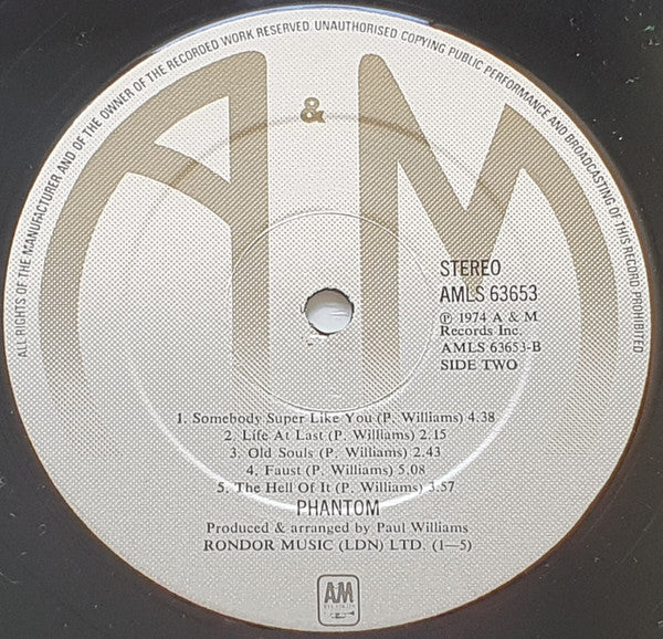 Paul Williams (2), Various -Phantom Of The Paradise - Original Soundtrack Recording