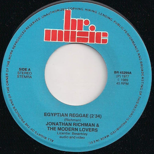 Jonathan Richman & The Modern Lovers -Egyptian Reggae / Roadrunner