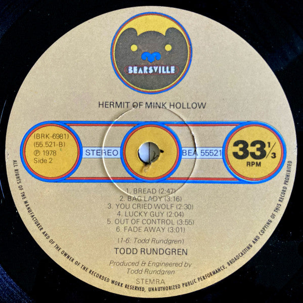 Todd Rundgren -Hermit Of Mink Hollow