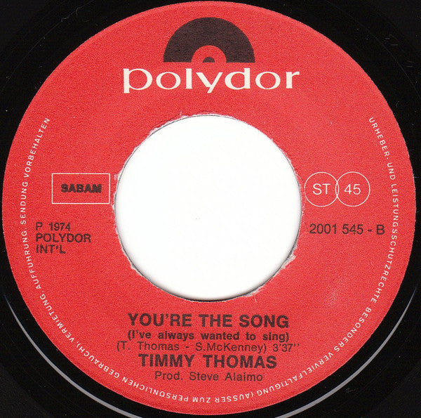 Timmy Thomas - I've Got To See You Tonight / You're The Song (I've Always Wanted To Sing)