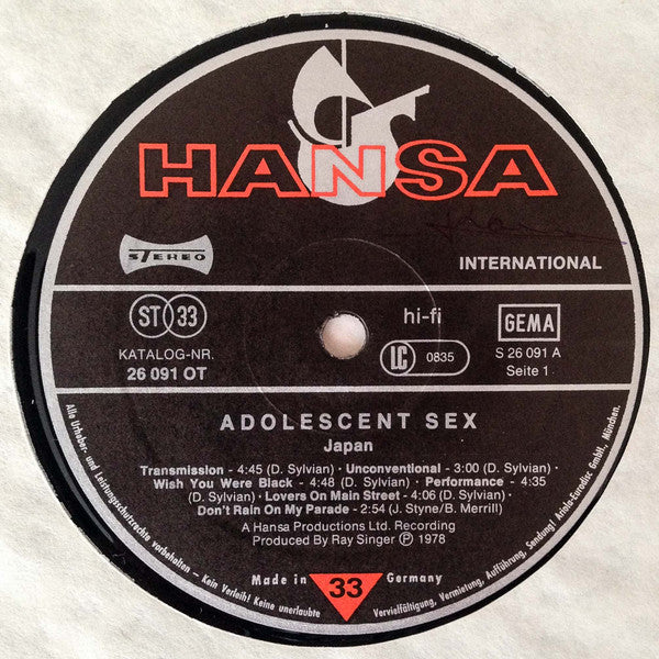 Japan -Adolescent Sex