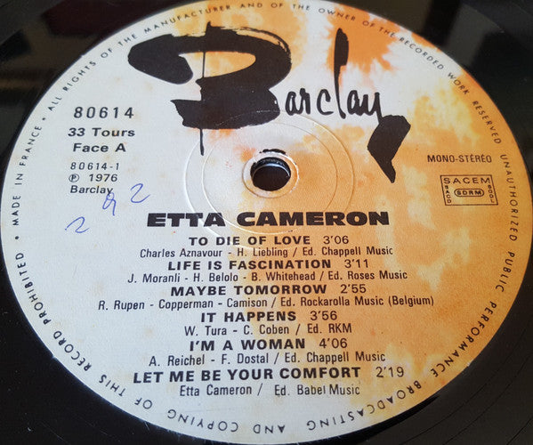 Etta Cameron -I'm A Woman