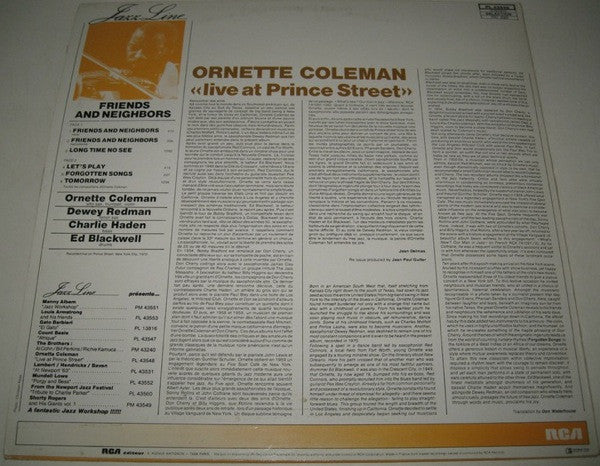 Ornette Coleman - Friends And Neighbors - Live At Prince Street