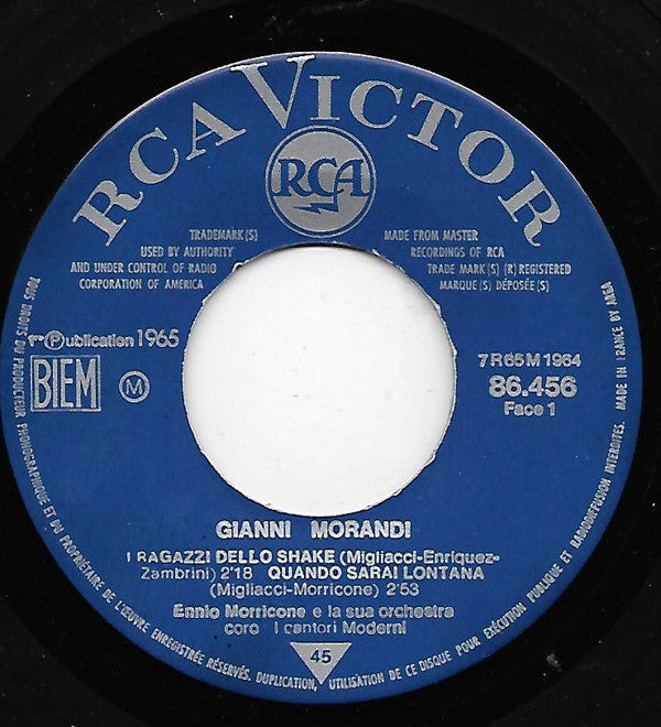 Gianni Morandi -I Ragazzi Dello Shake / Quando Sarai Lontana / Se Non Avessi Più Te / Chissà Cosa Farà