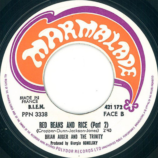 Brian Auger And The Trinity* -Red Beans And Rice