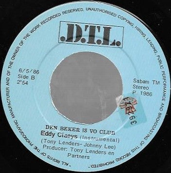 Tony Lenders, De Spionkop, Eddy Claeys, Club Brugge - Den Beker Is Vo Club