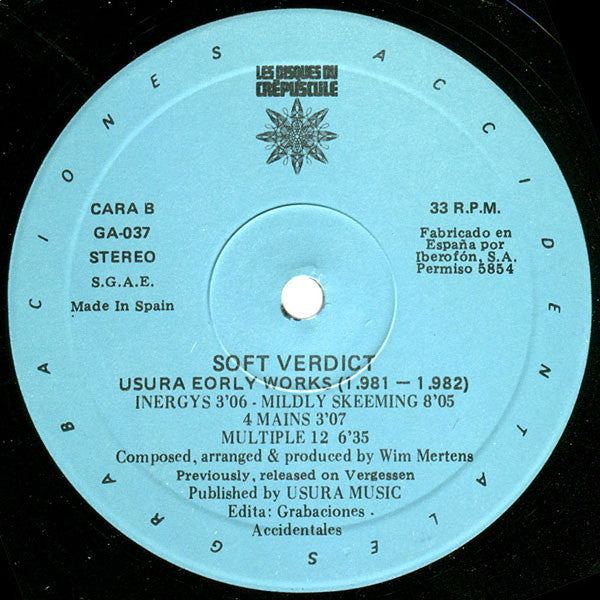 Wim Mertens, Soft Verdict -Usura