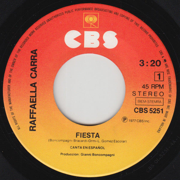 Raffaella Carra* -Fiesta (Raffaella Carra Canta En Español)