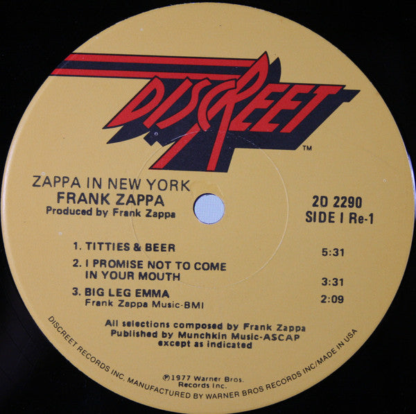 Frank Zappa -Zappa In New York
