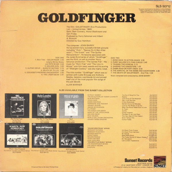 John Barry -Goldfinger (Original Motion Picture Score)