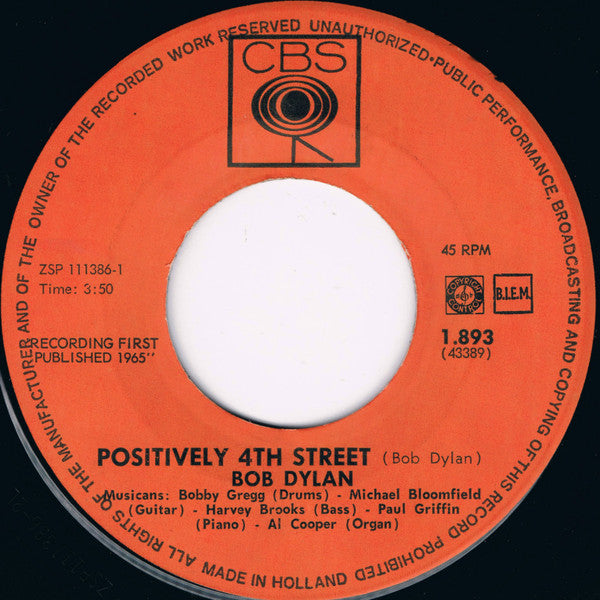 Bob Dylan - Positively 4th Street / From A Buick 6
