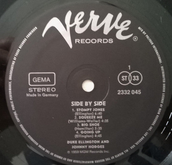 Duke Ellington And Johnny Hodges -Side By Side
