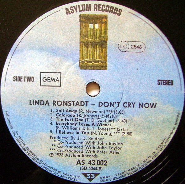 Linda Ronstadt -Don't Cry Now