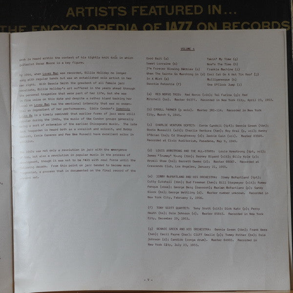 Various -Encyclopedia Of Jazz On Records