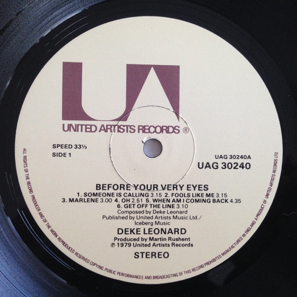 Deke Leonard -Before Your Very Eyes