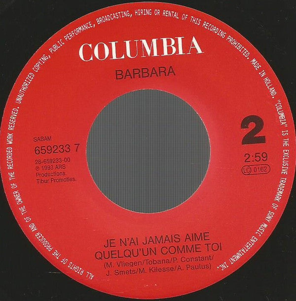 Barbara* -Iemand Als Jij / Je N'Ai Jamais Aimé Quelqu'Un Comme Toi