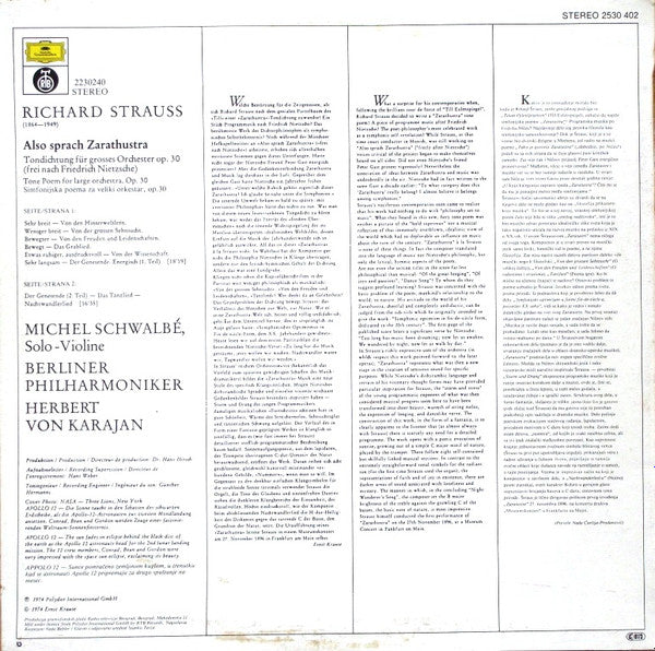 Richard Strauss - Michel Schwalbé, Berliner Philharmoniker, Herbert von Karajan - Also Sprach Zarathustra