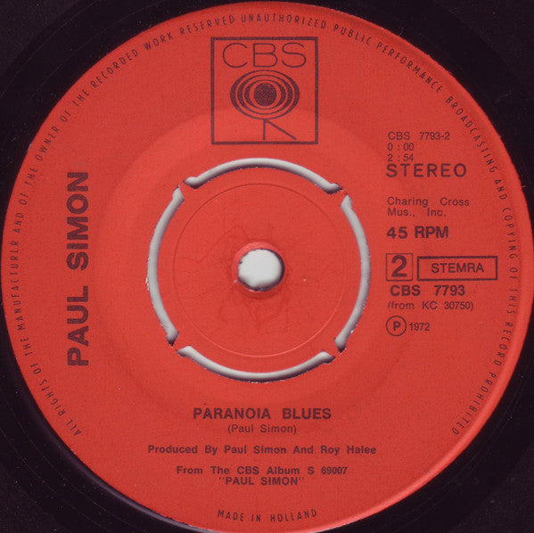 Paul Simon -Mother And Child Reunion / Paranoia Blues