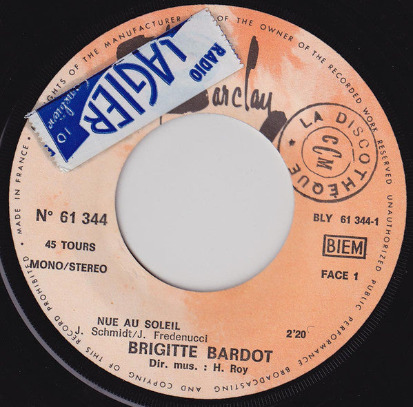 Brigitte Bardot -Nue Au Soleil