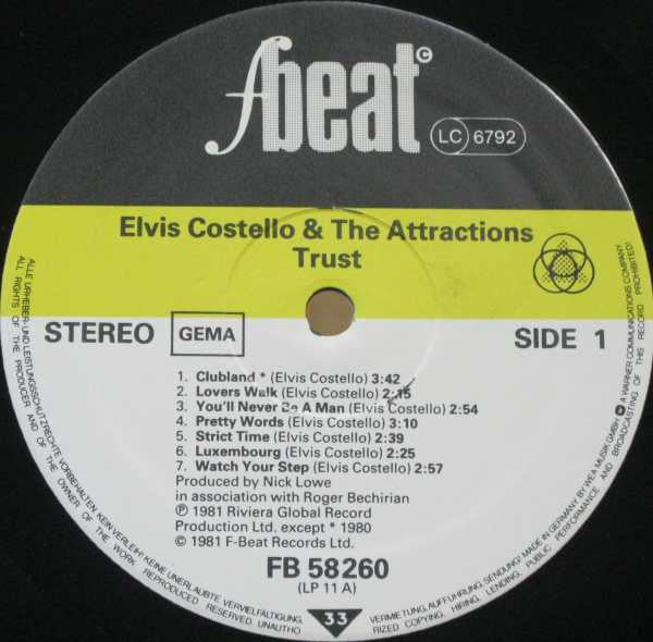 Elvis Costello And The Attractions* -Trust