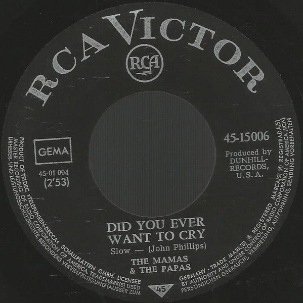 The Mama's And The Papa's* -Creeque Alley / Did You Ever Want To Cry