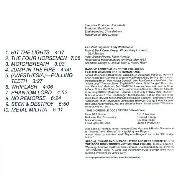 Metallica - Kill 'Em All