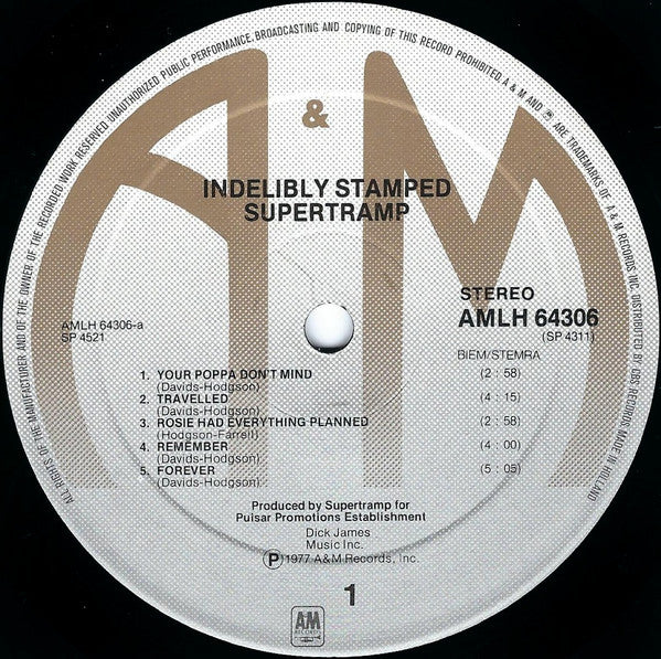 Supertramp -Indelibly Stamped