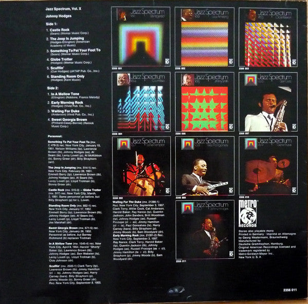 Johnny Hodges -Jazz Spectrum Vol. 10