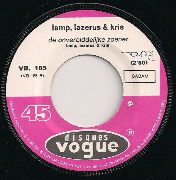 Lamp Lazerus & Kris* -De Peulschil / De Onverbiddelijke Zoener