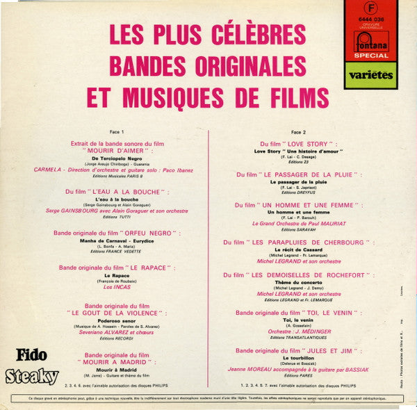 Various - Les Plus Célèbres Bandes Originales Et Musiques De Films